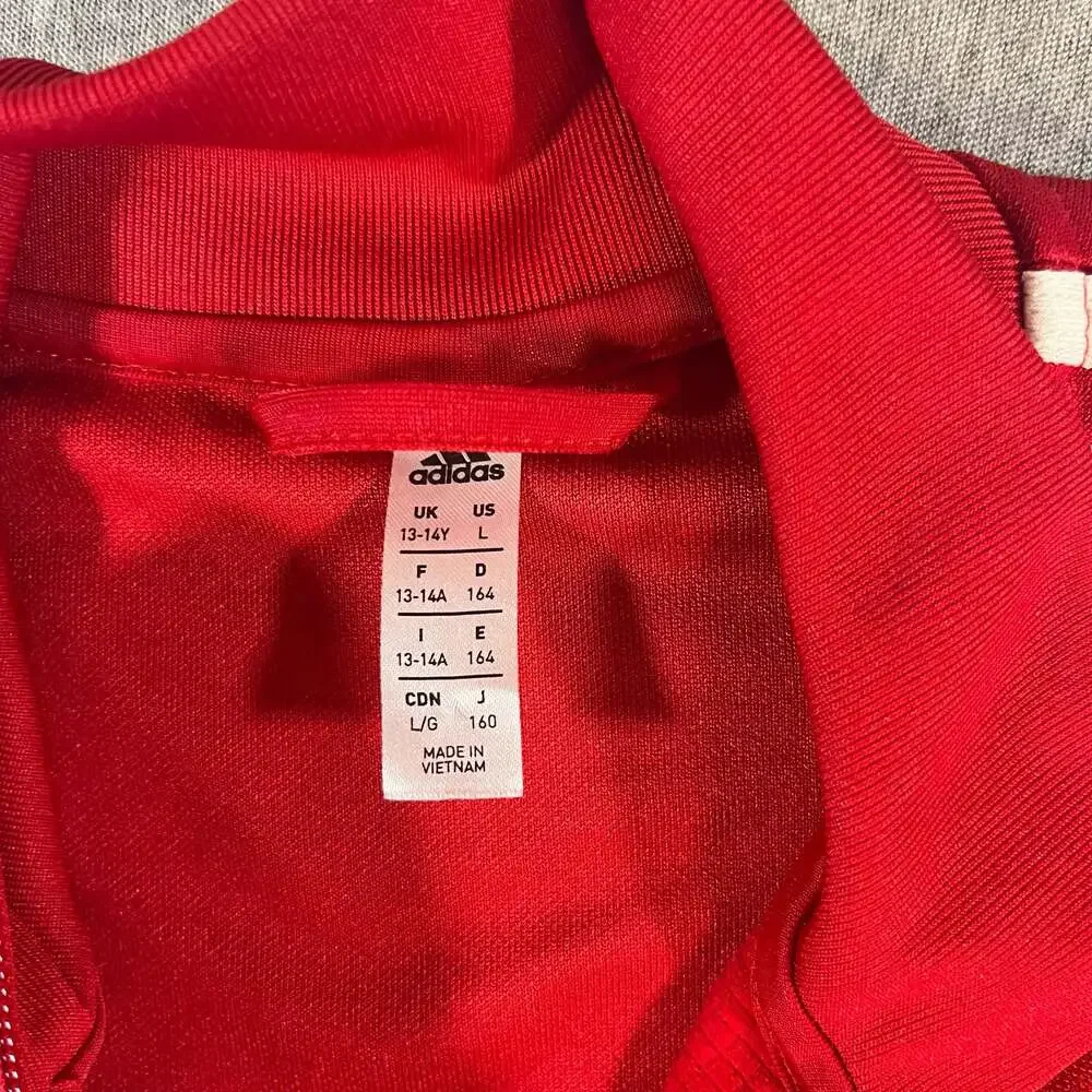 Adidas Tiro 19 Climalite Full Zip Red Track Jacket Youth Size Large